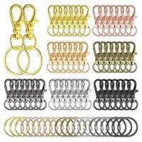 【CW】 98 Pieces Color Swivel Buckle Set 49 Claw Clasps Rings Metal Lanyard Keychain Hooks