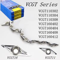 10pcs / set VCGT160402 / VCGT160404 / VCGT16040208 -AK H01 คาร์ไบด์แทรกอลูมิเนียมแทรกเครื่องกลึง CNC เครื่องมือแทรก SVJCR / SVVCN