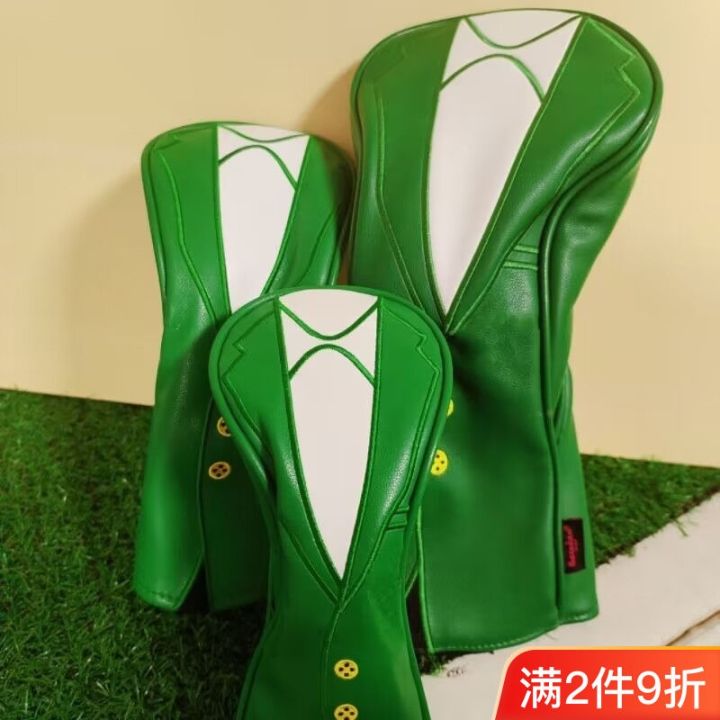 ชุดเสื้อแจ็คเก็ตสีเขียวสำหรับฉบับภาษาเกาหลี-ชุดหมวกกอล์ฟเบอร์1ชุดทำจากไม้ปลอกหุ้มพัตเตอร์คลับที่คลุมป้องกันหมวกแก็ปชมรมชุดพียูกันน้ำ
