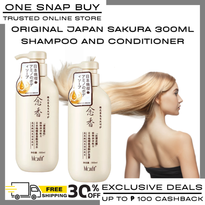Original Japan Sakura Shampoo and Conditioner Organic Shampoo Thick and