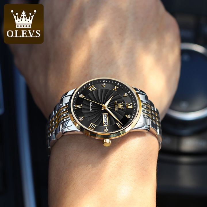 olevs-6630-นาฬิกาผู้ชายและผู้หญิงนาฬิกากลไกระดับไฮเอนด์ของแท้