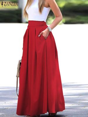【CC】 Fashion Pleated Skirts Womens Sundress ZANZEA 2023 Waist Vestidos Female Faldas Saia