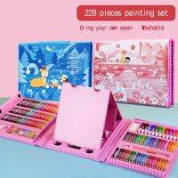 【hot】 228 Pieces Childrens Painting Set Colored Easel Student Supplies Stationery