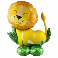 Giant Stand Lion Foil Balloon Large Stand Tyrannosaurus Kids Forest Animal Theme Birthday Party Children 39;s Day Decorations Gift