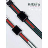 ❈สายนาฬิกา สาย iWatch สาย series 7 6 5 4 3 2 1 ขนาด 38404244mm สาย W55 W56 X6 pro Max  p90 watch 5 สายหนัง+ผ้า♟