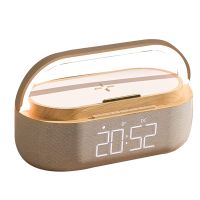 Digital Alarm Clock Radio with Bluetooth Speaker,15W Wireless Charger, Dual ,Adjustable Loud Alarm Sound