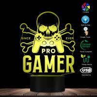 Video Games Skull Bone Design Pro Gamer Night lights Kids Arcade Decor Since Ever Gamepad Table Lamp LED Gamer Fanatic Gifts