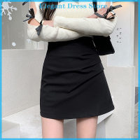 [KP Elegant]?? กระโปรงผู้หญิง2023 SHORT high waist pleated Hip Wrap ไม่สม่ำเสมอ CLASSIC A-Line MINI กระโปรง