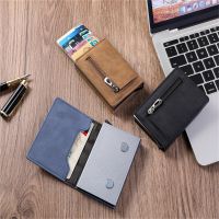 【Layor shop】 ZOVYVOL Rfid ID Card Holder Business Man Money Bag Male Vintage Black Hasp Purse Small Slim PU Leather Wallet For Dropshipping