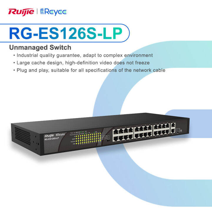 ประกัน-3-ปี-ruijie-reyee-rg-es126s-lp-poe-switch-24-port-จ่ายไฟ-16-port-180w-kit-it