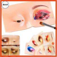 DANCH ซิลิโคนพร้อมแปรงอายแชโดว์ Lash View Eyelids ภาพวาดแต่งหน้า Practice Skin Makeup Training Board ฝึกแต่งหน้าแต่งหน้า Face Board ที่สมบูรณ์แบบ Aid