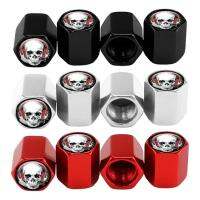 Valve Stem Caps Aluminum Alloy Skull Shape Car Valve Caps 4pcs Universal Rustproof Tire Accessories for Auto Car Automotive Truck Vehicle useful