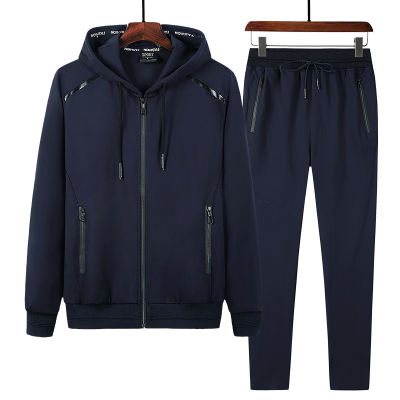ECTIC Autumn Running Sports Suit Plus Size Men Track Suit Fashion Sportswear Mens Running Sweatsuit Sets 9XL 8XL 7XL Jogger Men