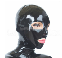 Handmade Latex Hood Back Zipper Rubber Mask For Beautiful Girl Club Wear Women Halloween Cosplay Costume