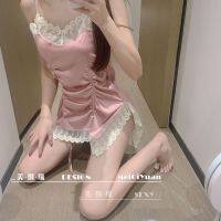 Ao Dai Halter Sleep Dress ผู้หญิงฤดูร้อน Ice Silk เซ็กซี่ชุดนอนร้อน Pure Desire พรีเมี่ยมอารมณ์โทนเกาหลีสไตล์ใหม่ Halter Dress