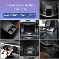 Carbon Fiber For Ford Ranger Wildtrak 2015-21 Car Inner Gearshift Air Conditioning CD Panel Reading Light Cover Trim Car Sticker