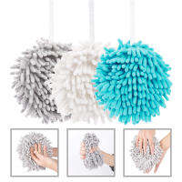 1 Pcs Quick Dry Chenille นุ่มดูดซับผ้าขนหนูไมโครไฟเบอร์ผ้าขนหนู Ball รอบห้องครัวห้องน้ำ Fluffy Hand ผ้าขนหนู Ball แขวนลูปผ้าทำความสะอาดมือเช็ดอุปกรณ์ห้องน้ำ