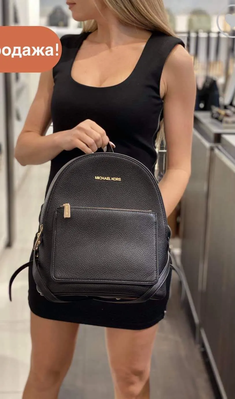 Michael Kors Adina Medium Leather Plain Ladies Black Backpack | Lazada PH