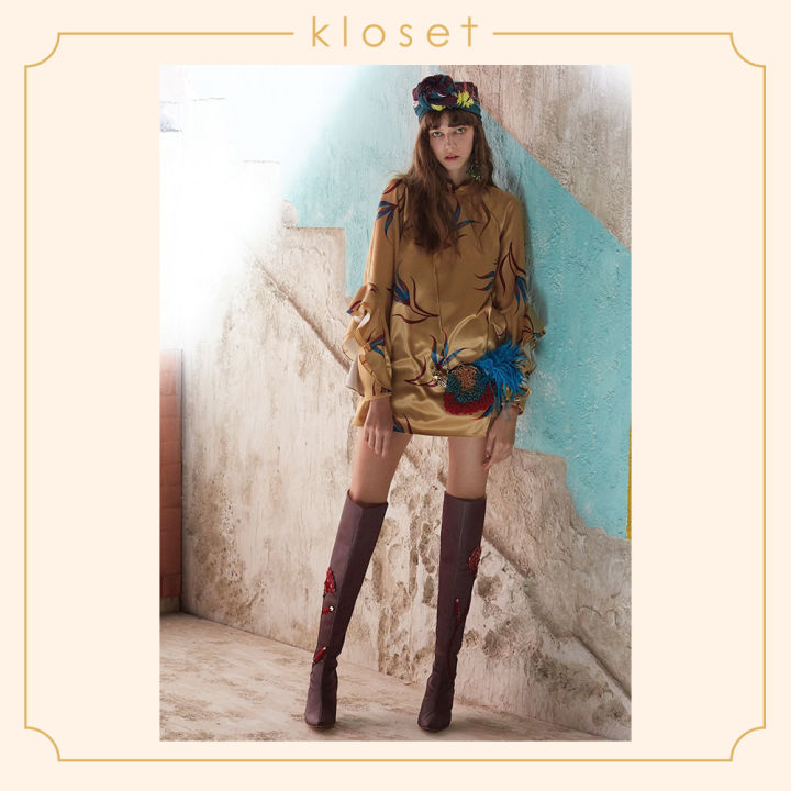 kloset-short-with-detail-aw18-p002-เสื้อผ้าแฟชั่น-เสื้อผ้าผู้หญิง-กางเกงแฟชั่น-กางเกงขาสั้น-กางเกงพิมพ์ลาย