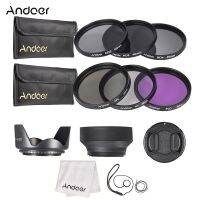 Andoer 49เลนส์กล้องมม. ชุดฟิลเตอร์ Uvcplfld2 4 8พร้อมกระเป๋าใส่กล่องอาหาร/ฝาครอบเลนส์/ที่ยึดฝาครอบเลนส์/ตัวป้องกันเลนส์/ผ้าทำความสะอาด