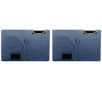 2X A5 Document Bag File Folder Clipboard Business Office Financial School Supplies (Blue)