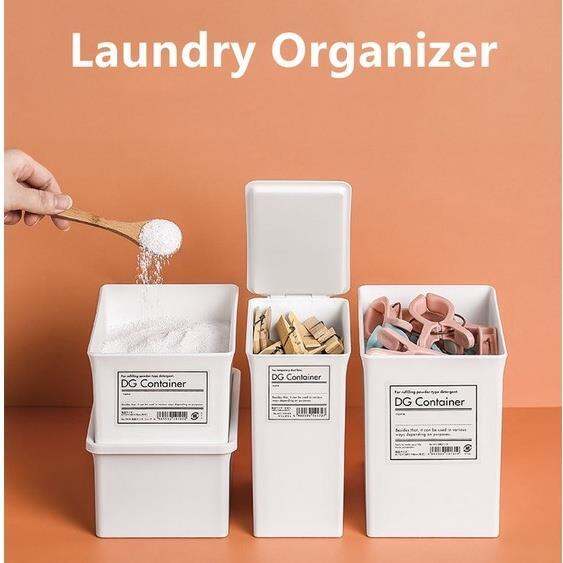 Japanese Laundry Detergent Powder Clips Storage Box with Lid with