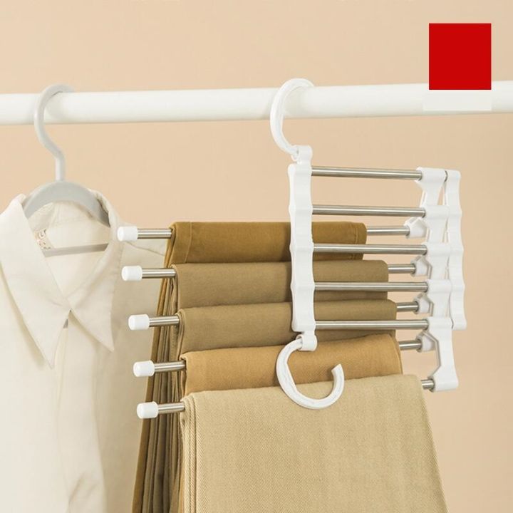 Cheap 6 In 1 Pants Hangers Stainless Steel Clothes Hangers Pants Hangers  Space Saving Closet Hangers Clothes Hanger Coat Hangers Hanger for Pants  Hangars | Joom