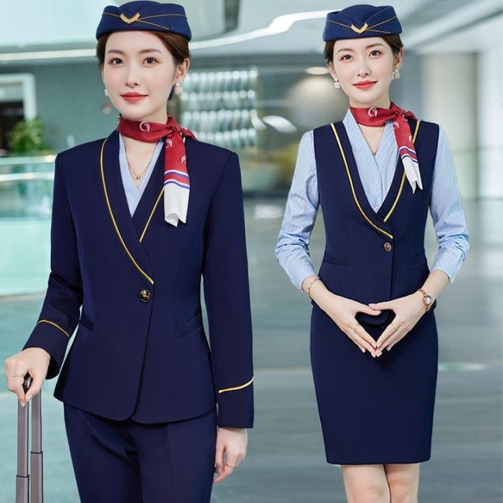 High-speed rail flight attendant uniform stewardess professional suit ...