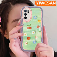 YIWESAN เคสสำหรับ OPPO เคส A54s A16 A16s ดอกไม้น่ารักลายการ์ตูนแฟชั่นสีสันสดใสขอบครีมเคสโทรศัพท์แบบใสนิ่มป้องกันเลนส์กล้องเคสโปร่งใสซิลิโคนเคสกันกระแทก