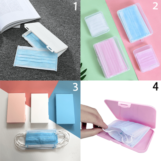 Portable Face Mask Organizer Facemask Foldable Storage Box Mask Case