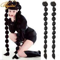 100 ซม.ยาวตรง Claw CLAMP Bubble Ponytail วิกผมผมหางม้าสังเคราะห์สำหรับผู้หญิง Clip in Hair Extension