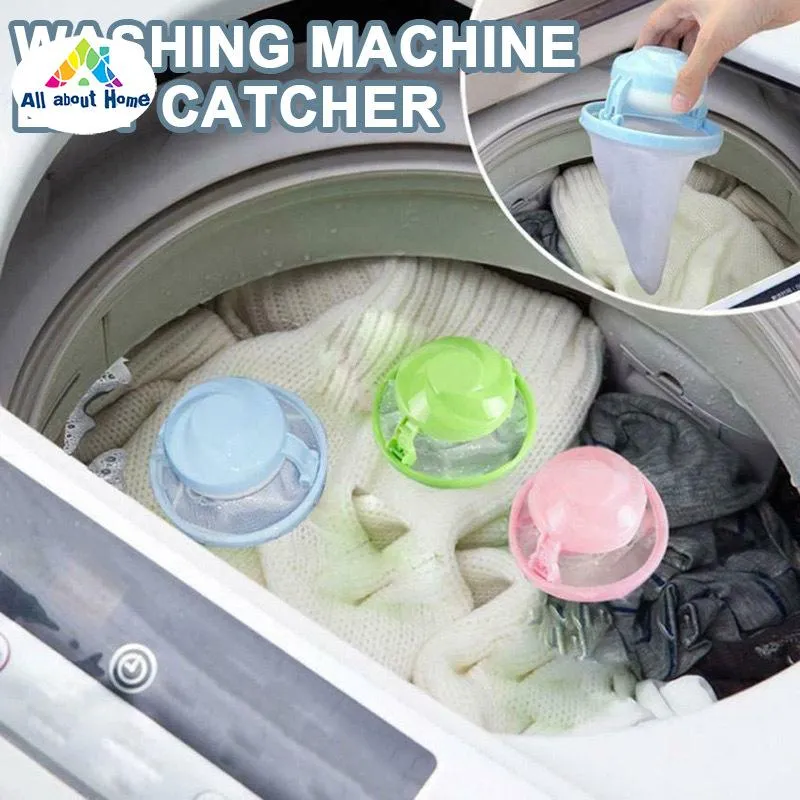 1pcs Washing Machine Floating Lint Mesh Bag Net Pouch Hair Catcher Lint  Catcher Hair Filter for