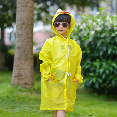 ผ้าโพลีเอสเตอร์เด็ก Raincoat การ์ตูนสัตว์ Raincoat เวอร์ชั่นเกาหลีหนาเด็ก Raincoat Hooded เสื้อกันฝน ATOU