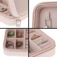 Womens jewelry box portable storage box zipper portable