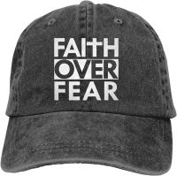 Unisex Faith Over Fear Baseball Cap Adjustable Hat Denim Adjustable Dad Hat Cowboy Caps