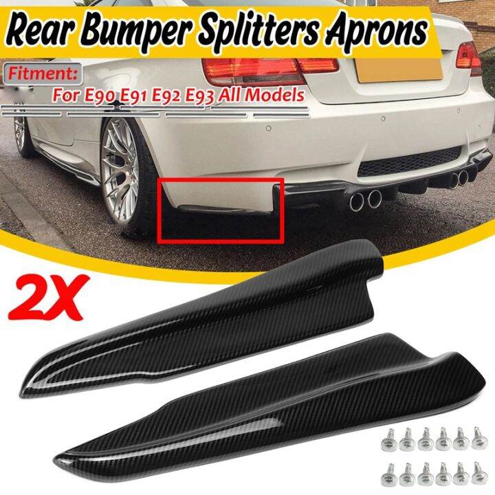 for-bmw-e90-e91-e92-e93-m3-carbon-fiber-look-rear-bumper-lip-splitter-winglet-apron