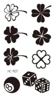 【YF】 Clover Dice Billiards Temporary Tattoo Sticker Waterproof Women Men Adults Fake Body Art New Design 10.5X6cm Kids Hand Tatoo