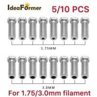 【LZ】✈❉▧  5/10 bicos de aço inoxidável all-mental do vulcão dos pces para a impressora 3d 0.2mm-1.2mm para 1.75/3.0mm extra alongam as peças dos bocais m6