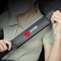 2Pcs Carbon Fiber Car Seatbelt Shoulder Protector Cover Safety Belt Ornament For MG MGGT MGRX5 MGRX8 MGHS MGZS MGZX MG3 MG5 MG6 Seat Covers