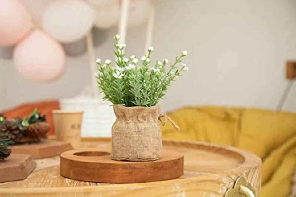 Artificial Babys Breath Flowers With Small Bag Vases Faux Flowers