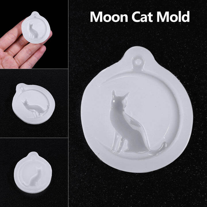 bokali-1pcsใหม่3d-moon-catซิลิโคนแม่พิมพ์จี้เครื่องประดับทำแม่พิมพ์เรซินอีพ็อกซี่หล่อ