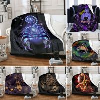 New Style 3D Printed Constellation Scorpion Blanket Bedspread for Children Adults Sofa Blanket Flannel Home Blanket Plush Soft Blanket