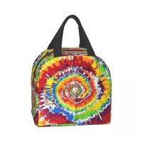Tie Dye lunch bag kid women insulation portable waterproof picnic coole bag breakfast school reusable food bag new 2021