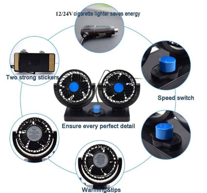 myt-พัดลมในรถ-พัดลมติดรถยนต์แบบพกพา-12v-พัดลม-ระบายความร้อน-ปรับรอบทิศทางพัดลมอัตโนมัติ