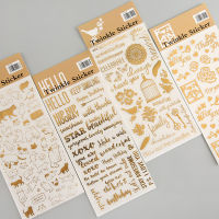 Mr.paper 4 Designs Gold Stamping PVC Material Stickers Scrapbooking Thank You Greeting Creative DIY Deco Stationery Stickers
