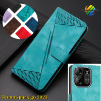 เคสหนังพลิกสำหรับ Tecno Spark Go 2023เป็นเส้นนูนเคสโทรศัพท์ใส่การ์ด Lite เคสหนังโทรศัพท์มือถือ