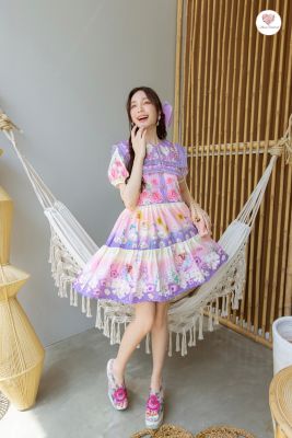 Lavender Angel dress เดรสทรงปล่อยใส่ง่าย รุ่น Best Seller ที่ใครใส่ก็น่ารัก สีม่วงลาเวนเดอร์ครีม สีสวย ใส่สบาย ไม่ร้อน