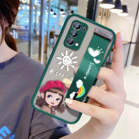 UCUC เคสโทรศัพท์เคสสำหรับ OPPO Reno 5 Pro 5G การ์ตูนหมวกแดงเด็กหญิง S (สายรัดข้อมือ) กันกระแทก Frosted ฝาหลังเลนส์โทรศัพท์กรณี Reno5 Pro