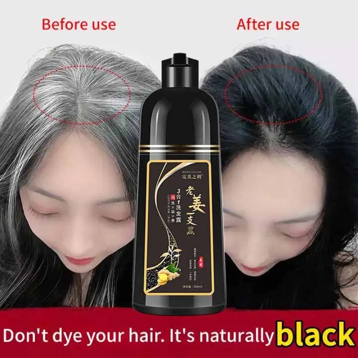 Natural Herbal Plant Essence Harmless Semi Permanent Fast Black Hair Dye  Shampoo Effective Coverage White Hair