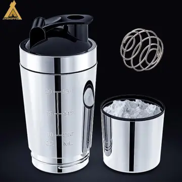 500/750ml Shakers Bottle Protein Powde Sports Stainless Steel